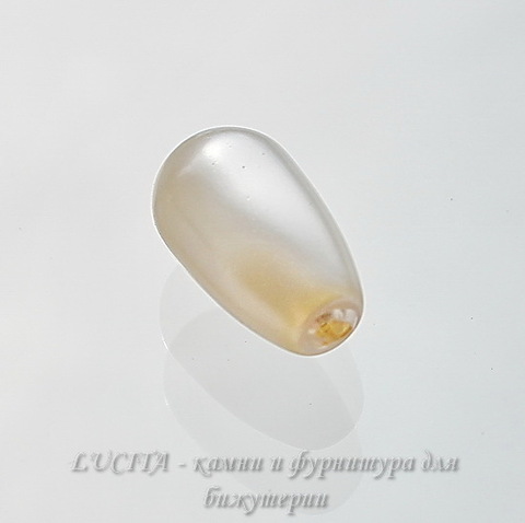 5816 Хрустальный жемчуг Сваровски Crystal Light Creamrose Капля с несквозным отверстием 11,5х6 мм