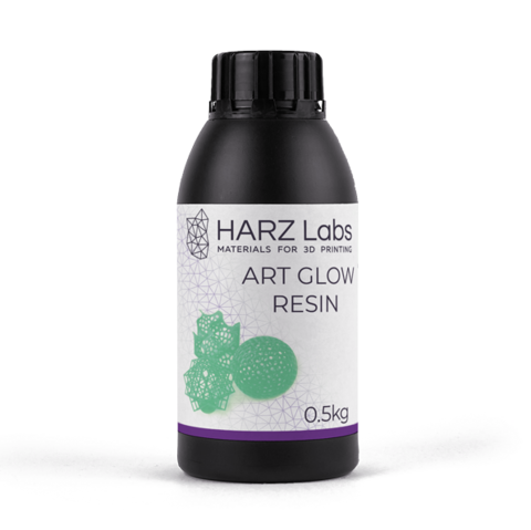 Фотополимер HARZ Labs ART Glow Resin, светящийся зеленый (0,5 кг)