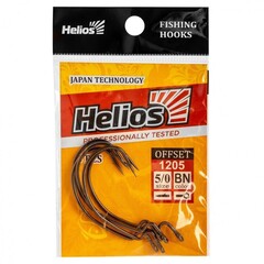 Купить рыболовный крючок офсетный Helios №5/0 цвет BN (5 шт) HS-1205-5/0