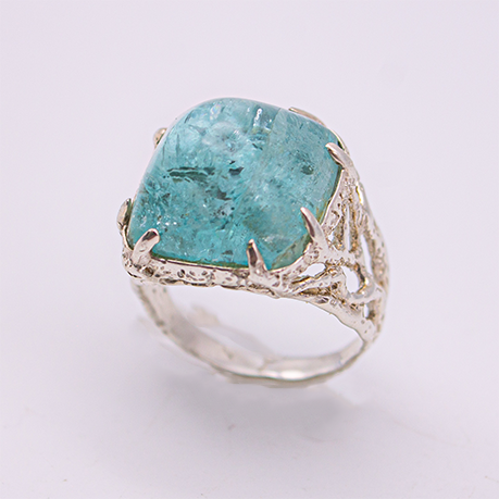 Серебряные Кольца С Аквамарином Купить