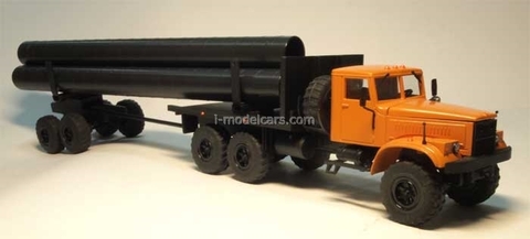 KRAZ-255 pipe carrier with trailer Agat Mossar Tantal 1:43