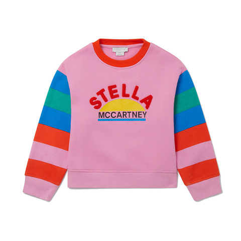 Свитшот Stella McCartney Kids Logo Striped Pink