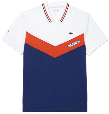 Поло теннисное Lacoste Tennis x Daniil Medvedev Seamless Effect Polo Shirt - navy blue/orange/white