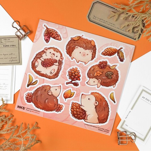 Стикеры NKS Q-PACK HEDGEHOG WITH PINE CONES