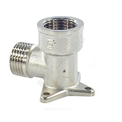 Угольник латунь никель установочный Ду 15 (1/2") 3 отверстия ВР/НР SantechSystems