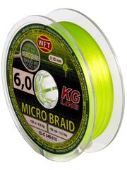 Леска плетёная WFT KG MICRO BRAID Chartreuse 150 м, 0.10 мм
