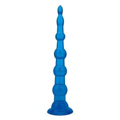 Голубая анальная елочка на присоскеAnal Beads With Suction Base - 21,6 см. - 