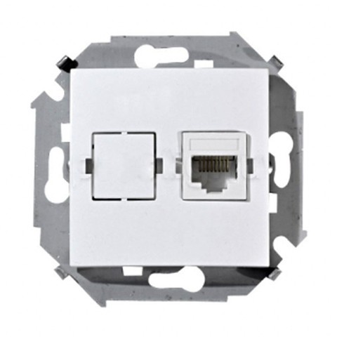 Розетка телефонная/компьютерная RJ11+RJ45. Цвет Белый. Fontini DO(Фонтини До). 33708172