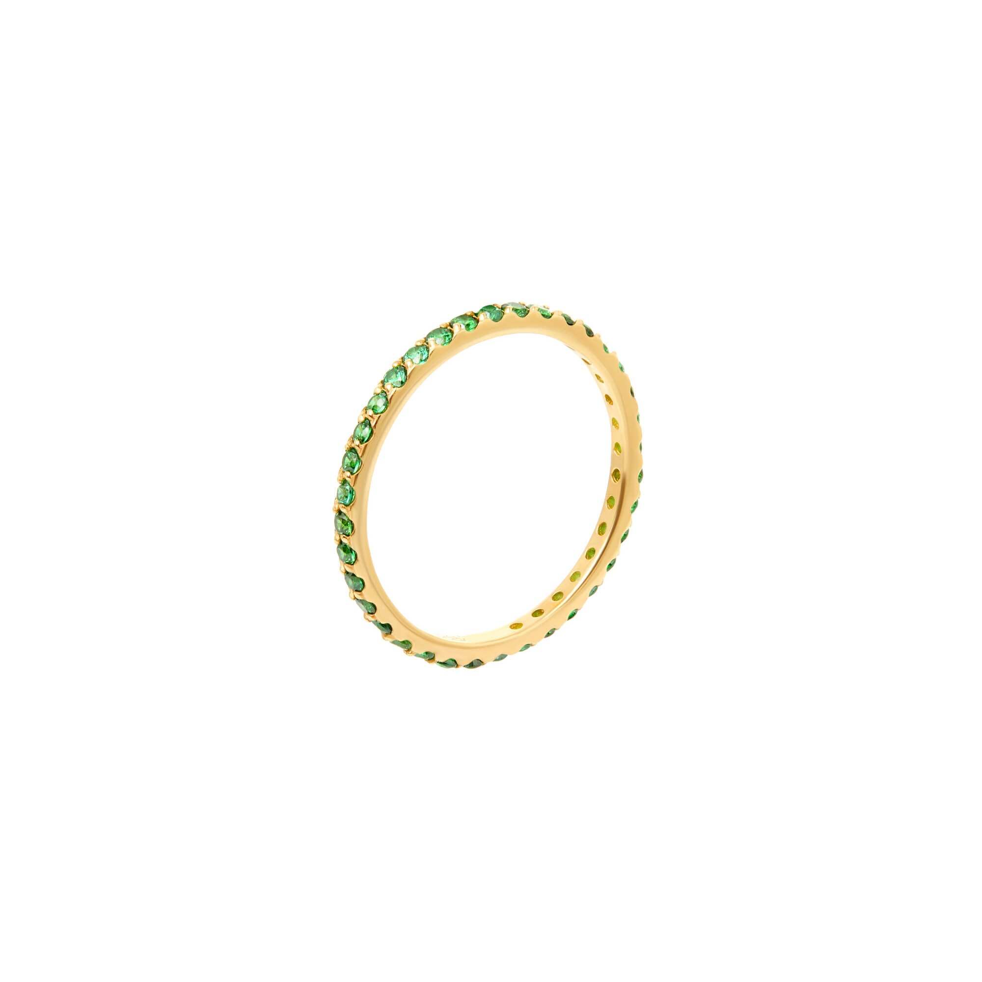 VIVA LA VIKA Кольцо Pave Tiny Ring – Gold Green