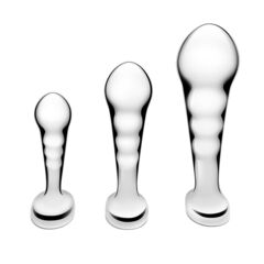 Набор из 3 стальных стимуляторов простаты Stainless Steel P-spot Training Set - 