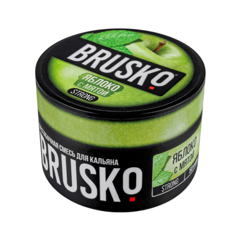 Бестабачная смесь для кальяна BRUSKO 50г STRONG - Яблоко с мятой