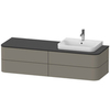 Duravit Happy D.2 Plus Столешница 16x1300x550мм для тумбы #HP4934, HP4944, HP4954, HP4963, HP4973 с вырезом под 1 раковину DX, цвет: graphite supermat HP031HR8080