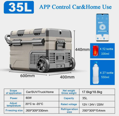 Компрессорный автохолодильник Alpicool TAW35 (Двухкамерный, 12V/24V/220V, 35л)