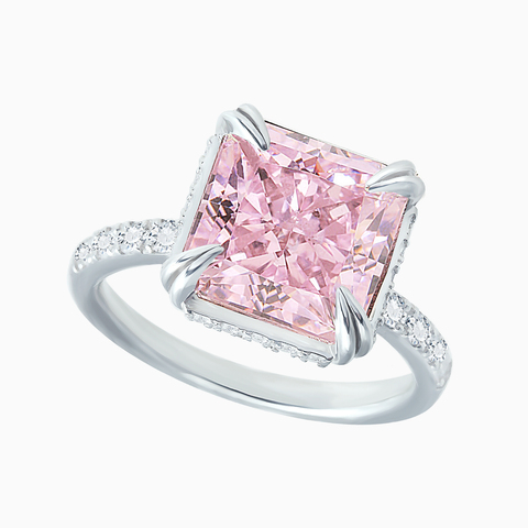 Серебряное кольцо с розовым фабулитом (Fancy Pink).