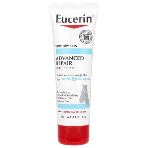Eucerin, усовершенствованный восстанавливающий крем для ног,  без запаха, 85 г (3 унции)