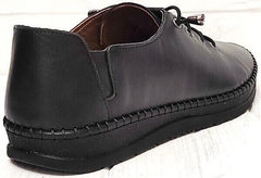 Черные женские кеды кроссовки натуральная кожа smart casual стиль EVA collection 151 Black.