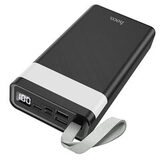 Внешний аккумулятор 30000 mAh c 2 USB Hoco J73 с ремешком и фонариком (Черный)