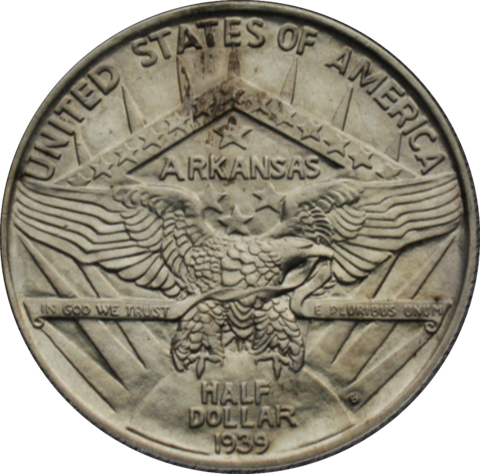 50 центов США Arkansas 1939 S