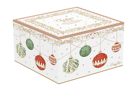 Набор кофейных пар 80мл Easy Life Christmas Eve Новогодние шары белая