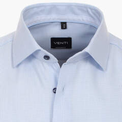 Сорочка мужская Venti Modern Fit 634079600-100 голубая из фактурной ткани, короткий рукав