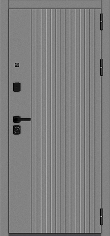 Теплая дверь входная Браво Оптим Тайга-9.2 зеркало, 2 замка, 1,2 мм металл, (графит сатин+белый) #2