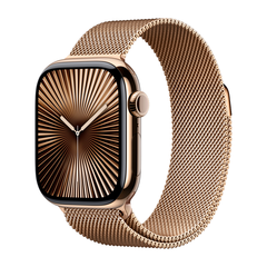 Умные часы Apple Watch Series 10 GPS + Cellular, 42mm, Gold Titanium Case with Milanese Loop, Gold