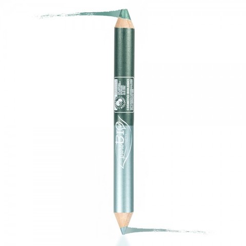 Двойные тени-карандаш PuroBio тон 02 сине-зеленый/изумрудно-зеленый 2,8 гр