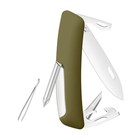 Швейцарский нож SWIZA D04 Standard, 95 мм, 11 функций, темно-зеленый