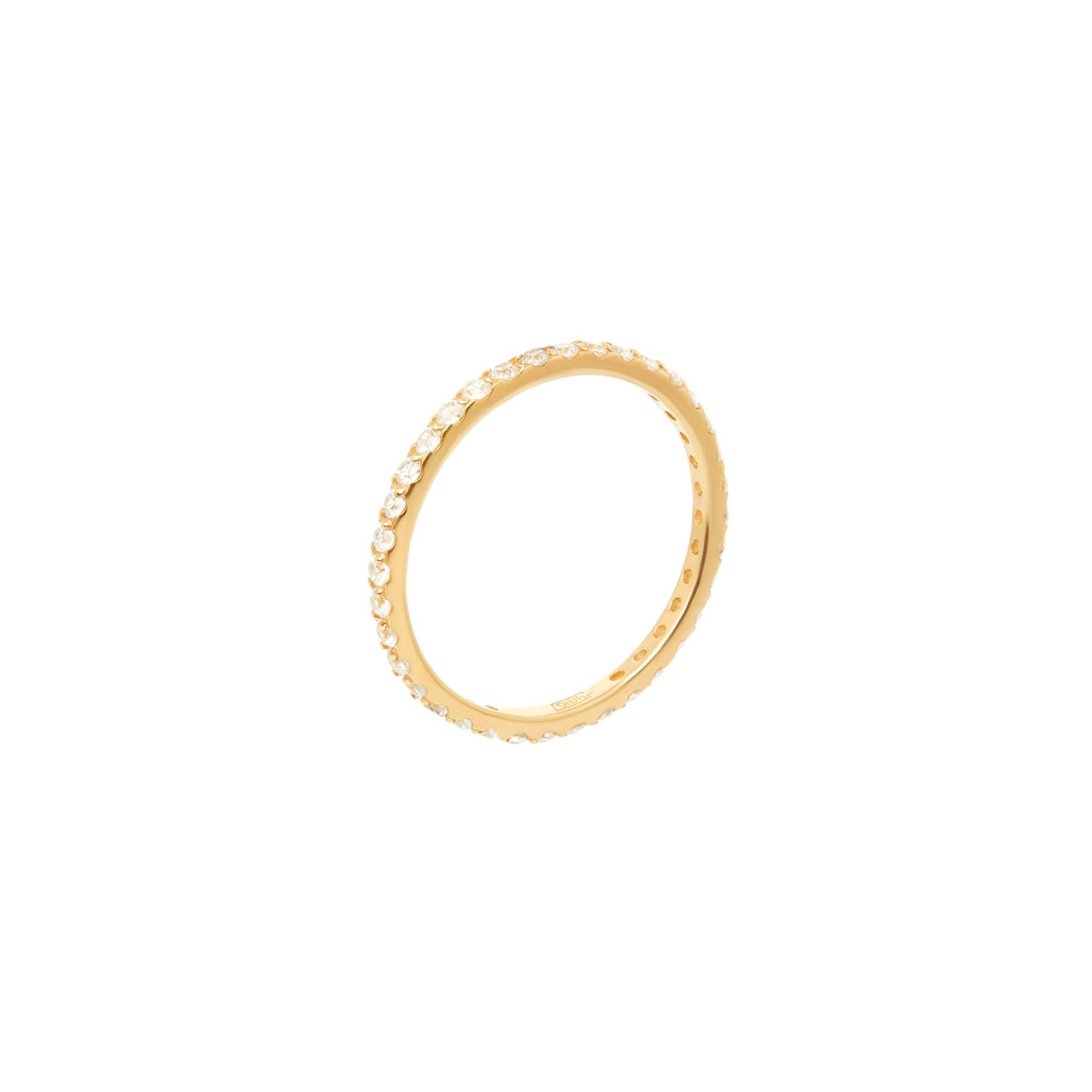 VIVA LA VIKA Кольцо Pave Tiny Ring – Gold Сrystal