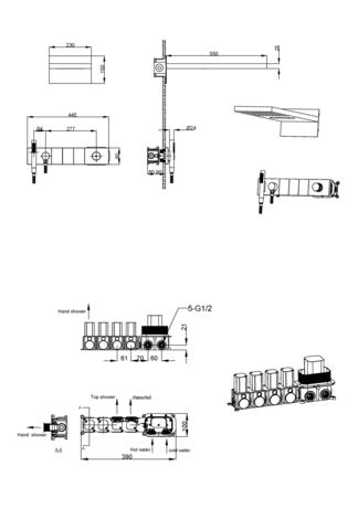 Встроенная душевая система ZODIAC, трехпозиционная Nikel Brush