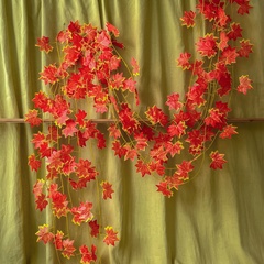 Кленовые листья, осенние искусственные, лиана 2,35 метра, листья около 6,5*7 см, набор 6 шт.