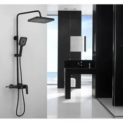 Душевая система тропический душ BELZ B24572-7 латунь, черный