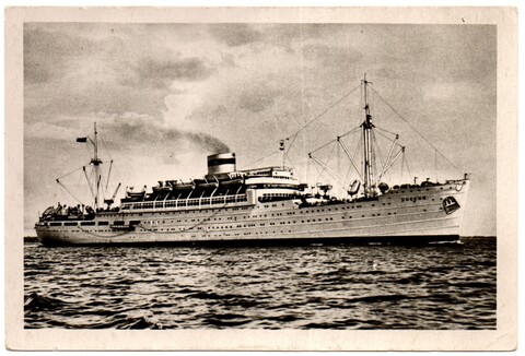 Открытка Дизель электроход Россия 1961 г XF