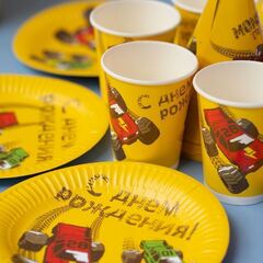 Стаканы пластиковые, Тачки Монстры трак, 200 мл., 6 шт.