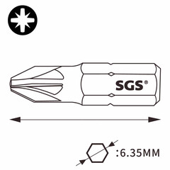 Бита PZ4 х32мм S2 3шт SGS 6332-PZ4-3