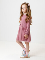 Платье  для девочки  К 5833/пепельная роза