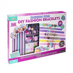 
          Набор для создания украшений Alingar, 435х290х55мм, "Diy fashion bracelets", буквы, фигуры слайдеры, пласт.ремешки, подвес., наклейки, карт.уп.