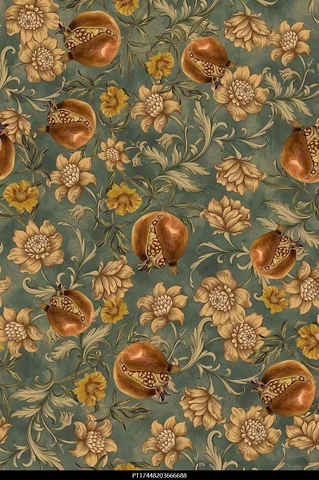 ПРЕДЗАКАЗ, ГРАНАТ НА БИРЮЗОВОМ, 100% хлопок