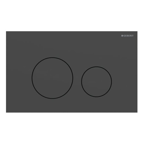 Geberit Sigma40 115.628.14.1 Смывная клавиша для двойного смыва, круглая: Нерж. Сталь/Чёрная матовая окрашенная