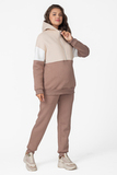 Утепленный спортивный костюм для беременных и кормящих 16026 мокко-беж-тофу