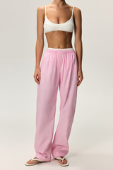 Штаны из хлопка в полоску KOS Розовый