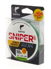 Шнур плетеный Salmo Sniper BP ALL R BRAID х4 Grass Green 120м, 0.15мм