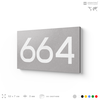 Номер на дверь 664, табличка на дверь для офиса, квартиры, кабинета, аудитории, склада, серая 120х70 мм, Айдентика Технолоджи