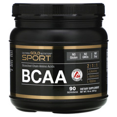 California Gold Nutrition, Порошок BCAA, AjiPure®, аминокислоты с разветвленными цепями, 454 г (16 унций)