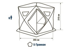 Зимняя палатка пятигранная Higashi Camo Penta Pro трехслойная