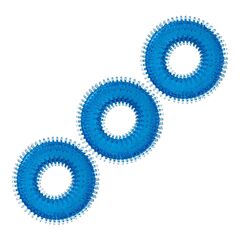 Комплект из трех голубых колец для эрекции 3-Pack Ultra-Stim Stretch Cock Rings - 