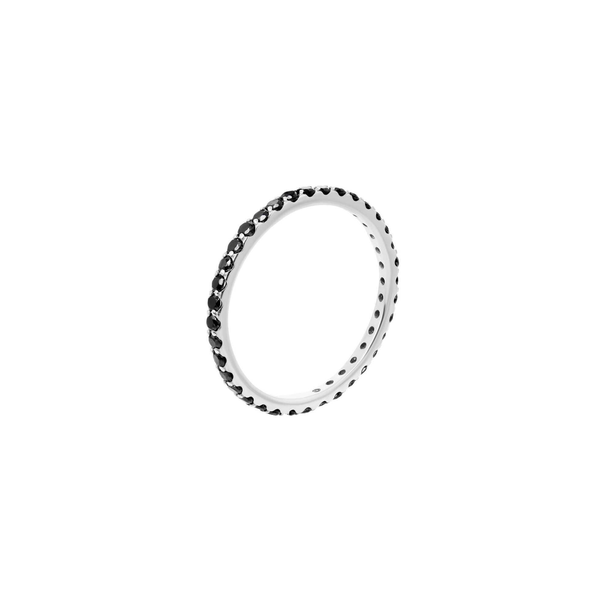 цена VIVA LA VIKA Кольцо Pave Tiny Ring – Silver Black