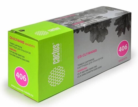 Картридж лазерный Cactus CS-CLT-M406S CLT-M406S пурпурный (1000стр.) для Samsung CLP-360, 365, CLX-3300, 3305