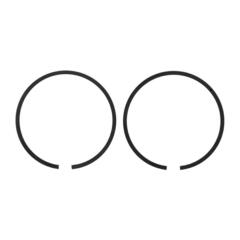 Кольцо поршневое UNITED PARTS d44.7мм, компл 2шт,  для STIHL MS260 11210343002 (90-1135)