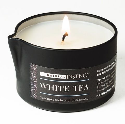 Массажная свеча с феромонами Natural Instinct WHITE TEA - 70 мл. - Парфюм престиж М Духи с феромонами Natural Instinct 2454